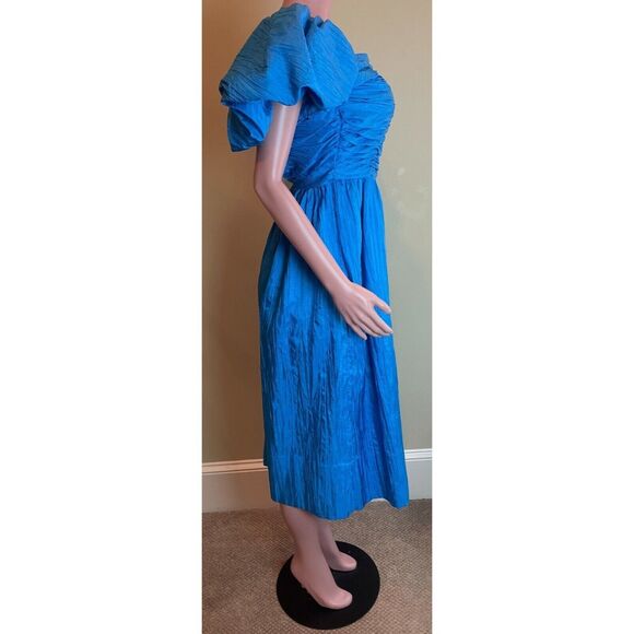 Vintage Alyce Designs Prom Dress Womens XS Blue Puff Sleeve Cocktail Retro Glam - Picture 4 of 13